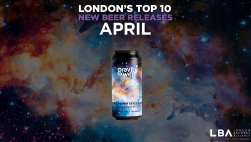 Gravity Well's Casimir effect beer can floats above an ethereal space background with various bold colours of blue, purple, orange and red